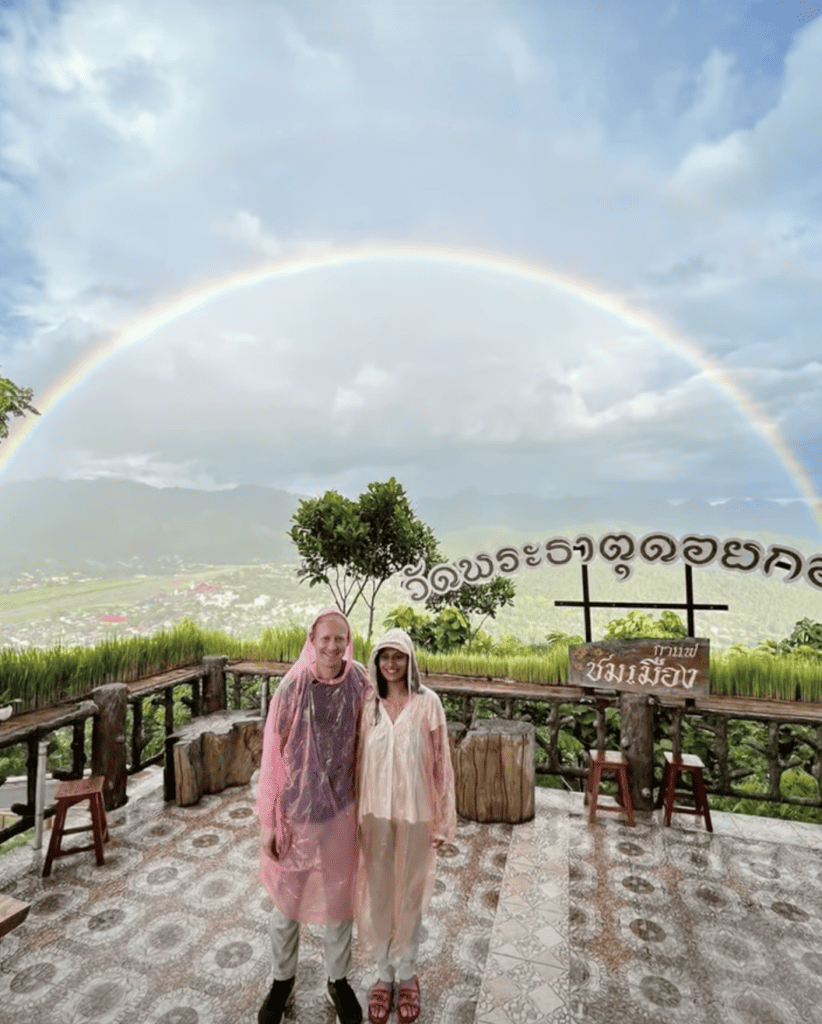 amazing double rainbow during our roadtrip at mae hong son loop