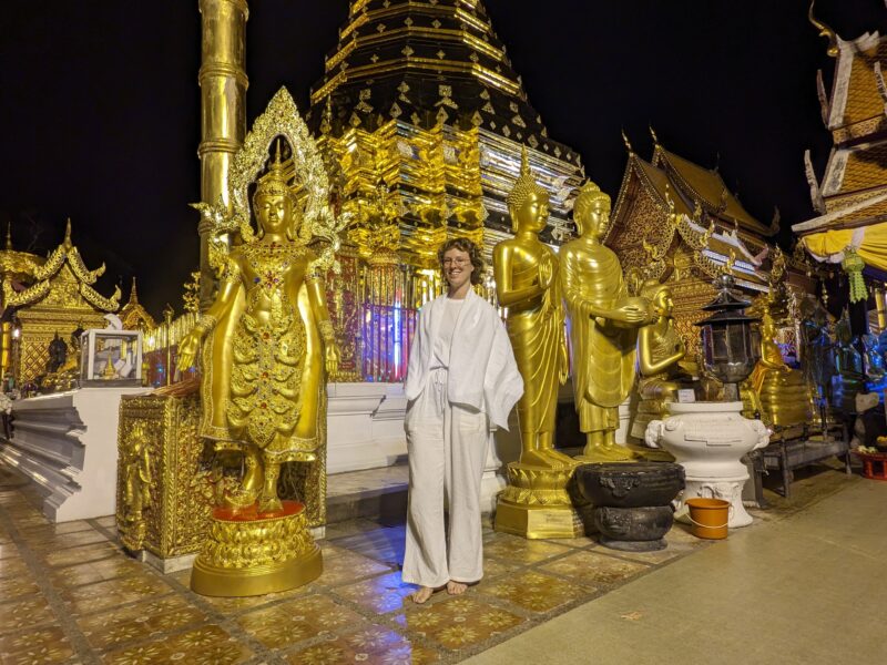 at Doi Suthep temple in Chiang Mai for silent retreat