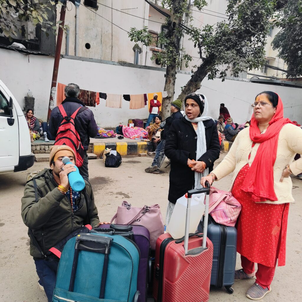 My parents and relatives looking tired after traveling mahakumbh 2025