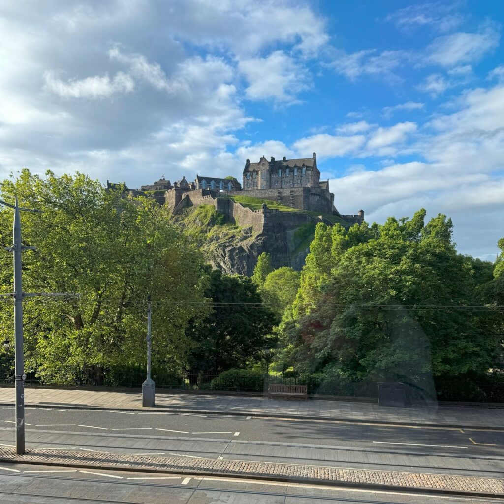 Edinburgh Castle as seen from Starbucks on Princes Street