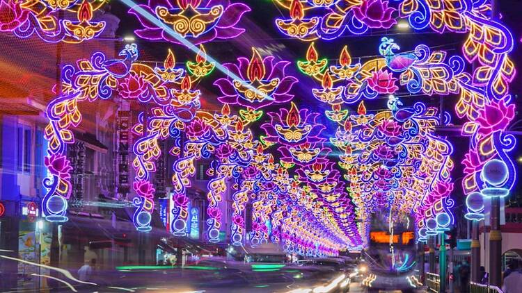 Lights in India on the streets during Diwali