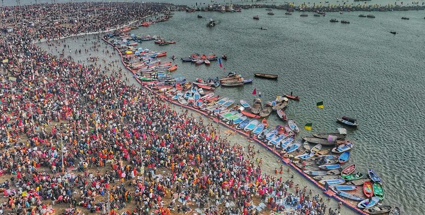 Aerial point of view of the Mahakumbh 2025
