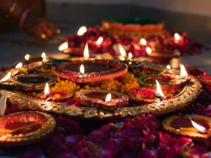 diyas on diwali