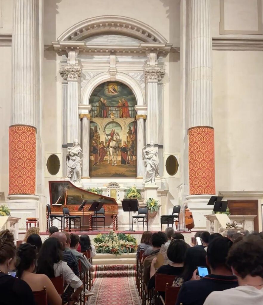 Chiesa di San Vidal vivaldi concert seating in Venica Italy
